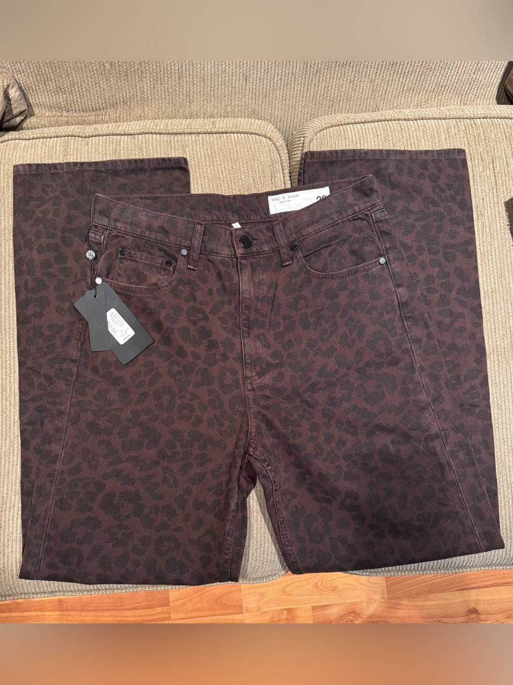 rag & bone Brown Leopard-Print Jeans - Picture 3 of 9